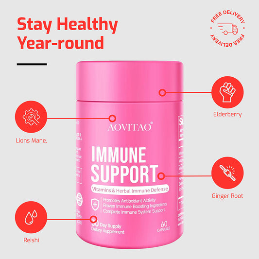 Natural Mushroom Complex Supplement – Lion's Mane, Reishi, Chaga, Cordyceps & Turkey Tail with Herbal Botanical Blend