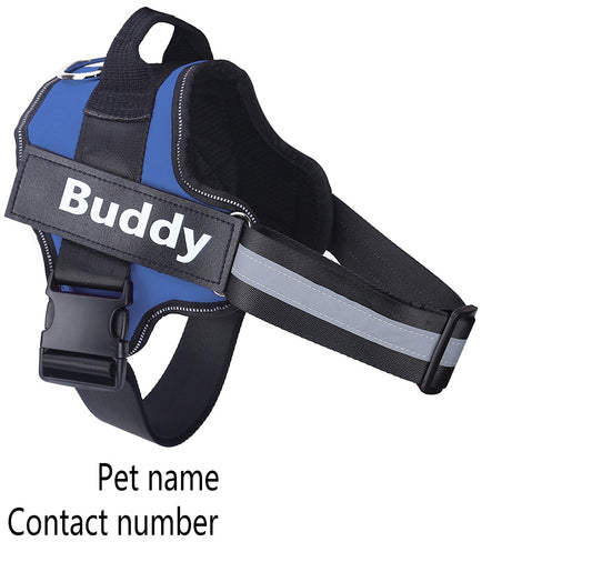 Personalised No-Pull Dog Harness – Reflective Adjustable Pet Vest