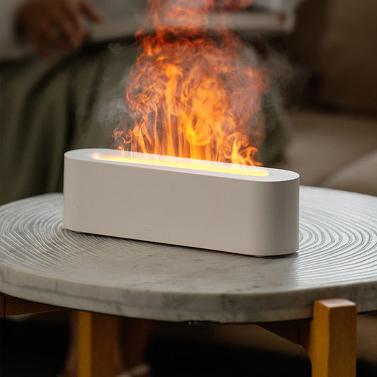 Flame Aroma Diffuser Air Humidifier – Ultrasonic Cool Mist Essential Oil Diffuser with Realistic LED Fire Effect