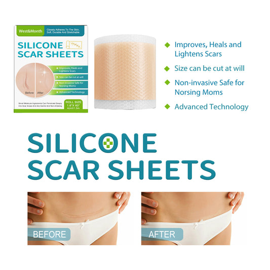 Silicone Scar Repair Sheets – Self-Adhesive Reusable Silicone Scar Care Patches for Smooth-Looking Skin