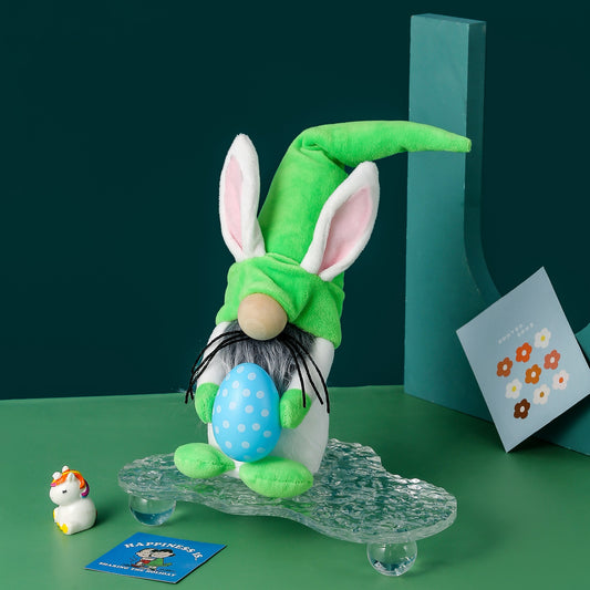 Faceless Easter Bunny Doll with Eggs – Plush Spring Gnome Decoration for Easter Home Décor & Gifts