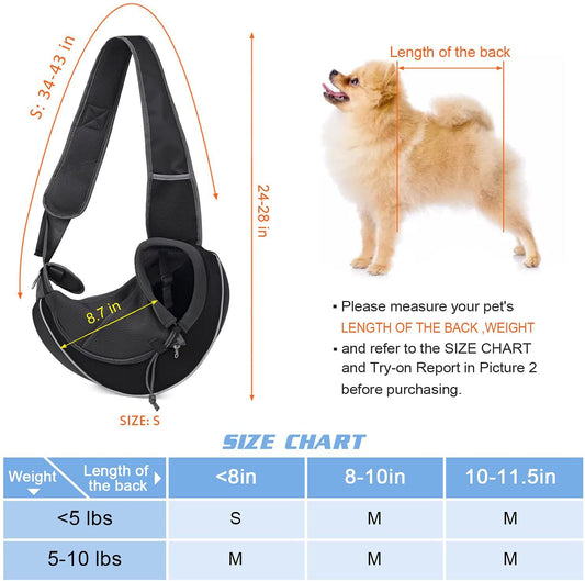 Portable Crossbody Pet Carrier Bag for Dogs & Cats