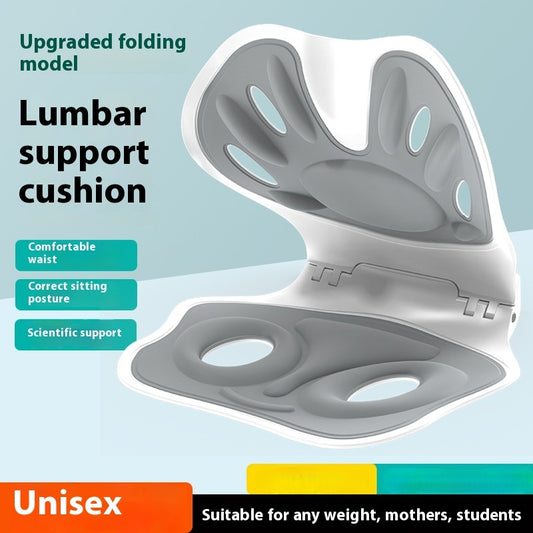 Folding Lumbar Support Cushion – Portable Ergonomic Back Support for Office Chair, Car Seat & Better Sitting Posture