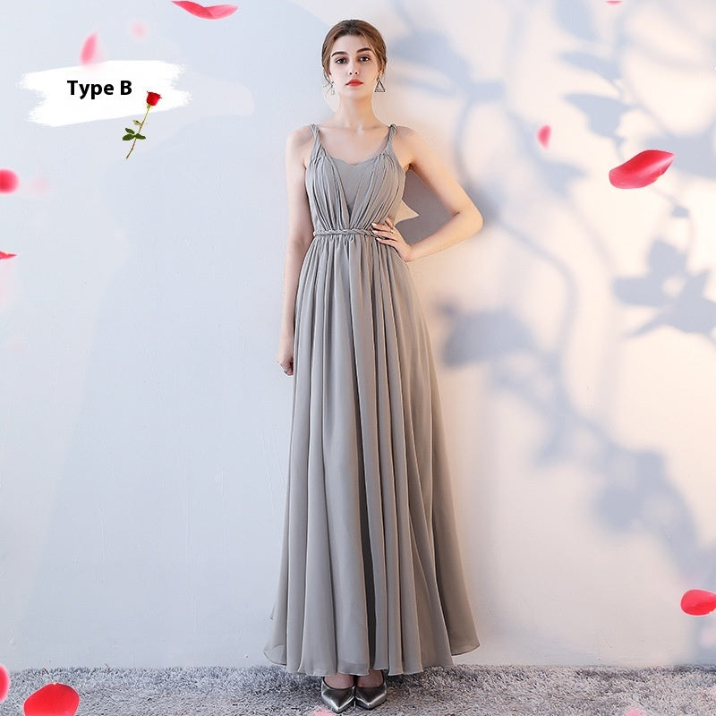 Host Dinner Bridesmaid Group Chiffon Bridesmaid Dress