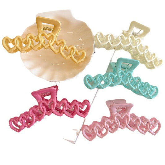 Love Heart Hairpin Shark Clip – Stylish Female Hair Claw Clip Headwear Accessory for Elegant Hairstyles & Daily Wear