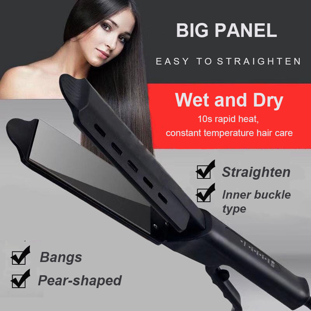 U.S. Standard Steam Hair Straightener | Anti-Scald Ceramic Steam Hair Straightening Iron for Smooth Hair UK