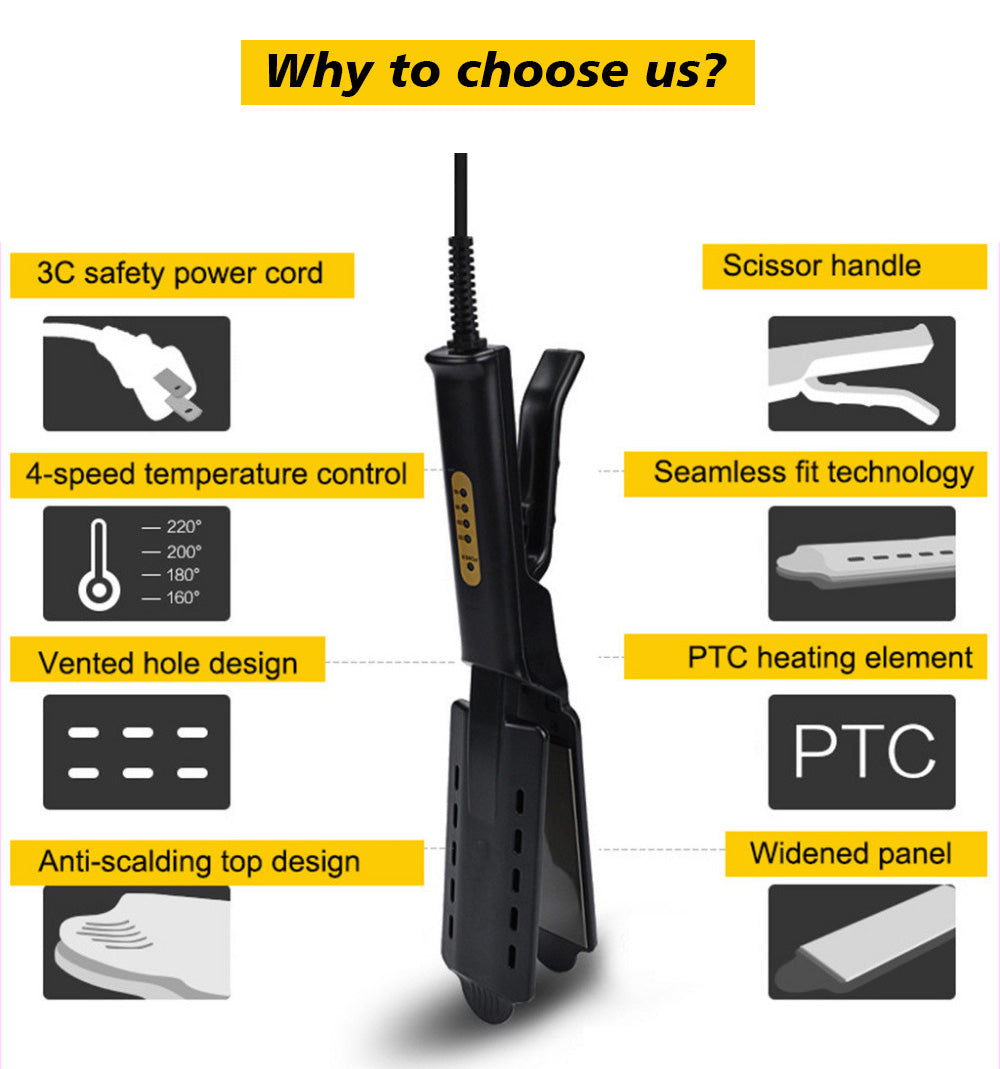 U.S. Standard Steam Hair Straightener | Anti-Scald Ceramic Steam Hair Straightening Iron for Smooth Hair UK