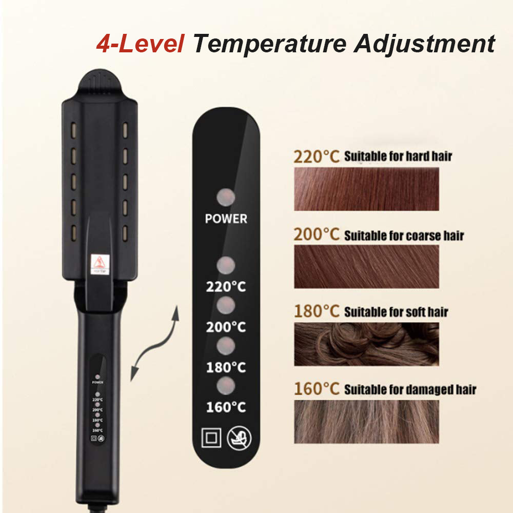 U.S. Standard Steam Hair Straightener | Anti-Scald Ceramic Steam Hair Straightening Iron for Smooth Hair UK