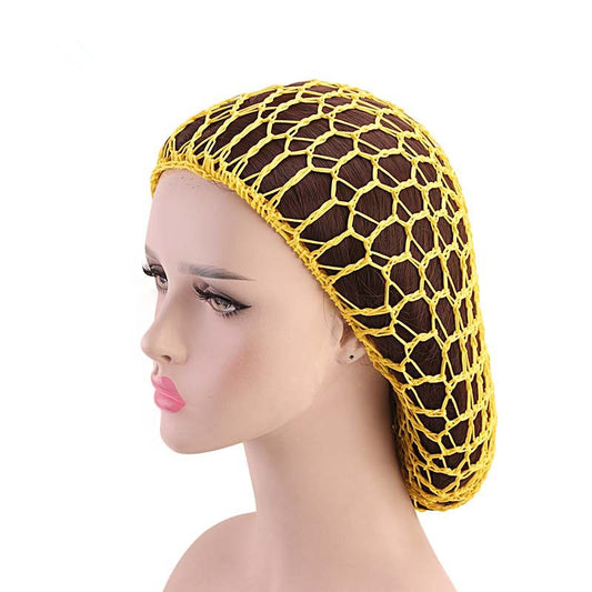 Ladies Crocheted Hair Net Cap – Elegant Long Hair Mesh Night Cap for Hair Protection & Beauty Care