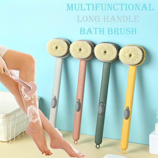 Dual-Purpose Shower Brush with Long Handle | Detachable Bath Brush & Body Scrubber Massager UK