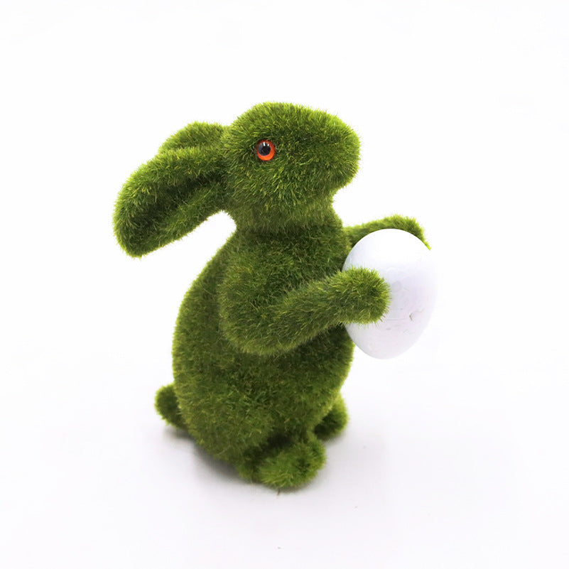 Easter Egg Gift Simulation Flocking Rabbit Garden Decoration Ornaments