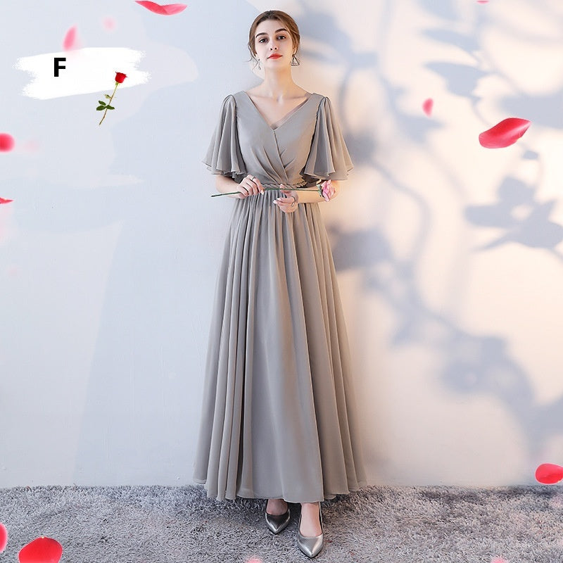 Host Dinner Bridesmaid Group Chiffon Bridesmaid Dress