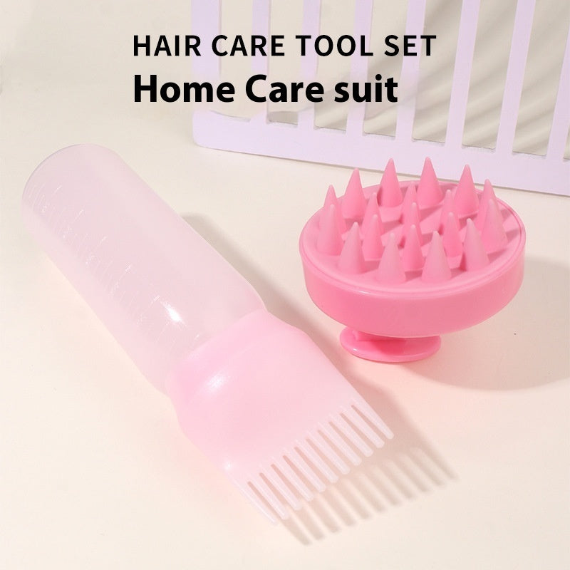 Hair Shampoo Brush & Shampoo Bottle Set | Scalp Massage Brush & Hair Care Cleaning Tool UK