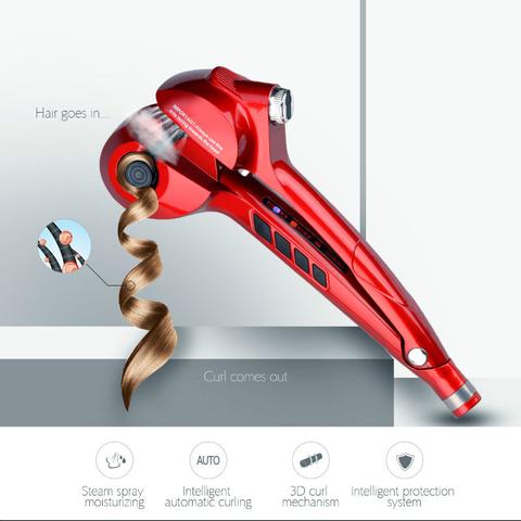 Professional Ceramic Steam Hair Curler | Digital Curling Iron & Hair Waver Styling Tool UK