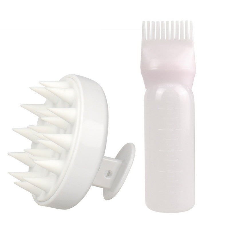 Hair Shampoo Brush & Shampoo Bottle Set | Scalp Massage Brush & Hair Care Cleaning Tool UK