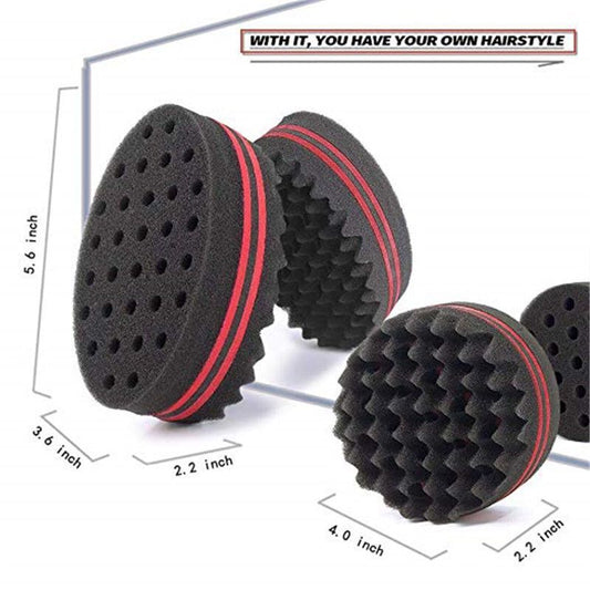 Wave Sponge Hair Twist Brush | Double-Sided Curl Sponge for Twists, Coils & Afro Hair Styling UK