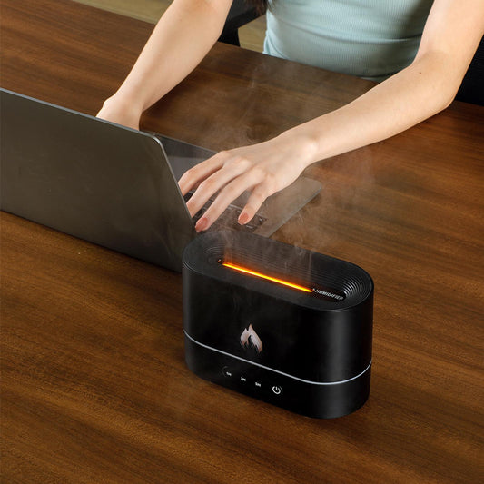 Flame Aroma Diffuser – Silent LED Humidifier for Home & Bedroom