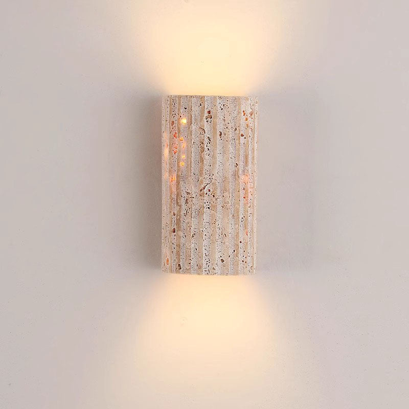 Striped Translucent Yellow Dong Stone Outdoor Wall Light Vintage Outdoor Ambient Lighting