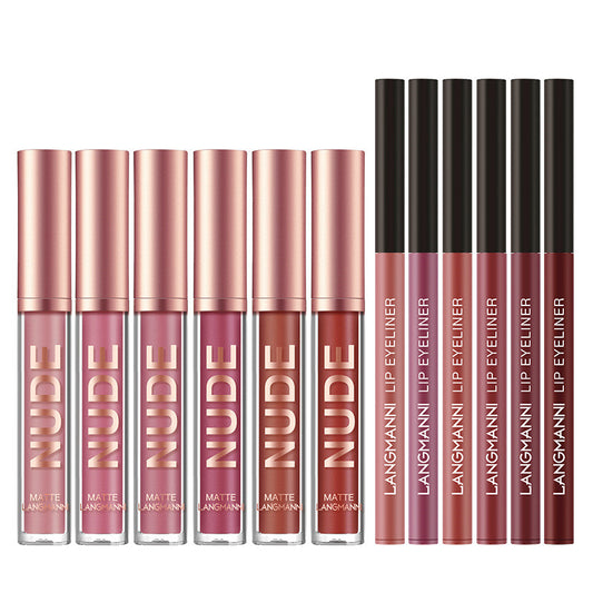 12-Piece Matte Lipstick & Lip Liner Set – Long-Lasting Waterproof Lip Makeup