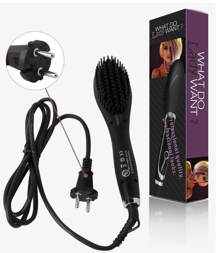 Ceramic Hair Straightening Brush | Electric Heated Hair Straightener Brush for Smooth & Frizz-Free Hair UK