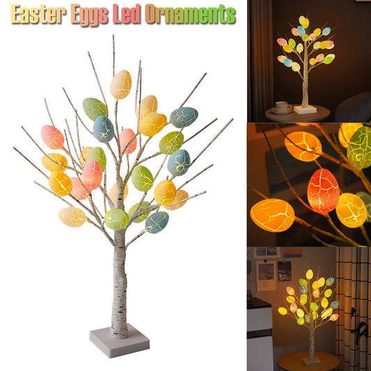 60cm LED Easter Birch Tree Decoration – Light-Up Easter Egg Tree Ornament for Spring Home Décor, Parties & Kids Gifts