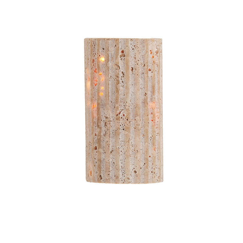 Striped Translucent Yellow Dong Stone Outdoor Wall Light Vintage Outdoor Ambient Lighting