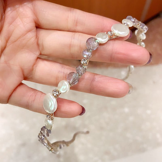 Rhinestone Hairpin Headband – Forest Fairy Inspired Delicate Hair Accessory for Women, Weddings, Parties & Elegant Styling