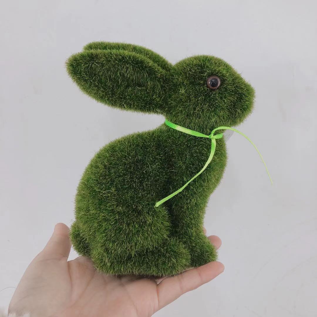 Easter Egg Gift Simulation Flocking Rabbit Garden Decoration Ornaments