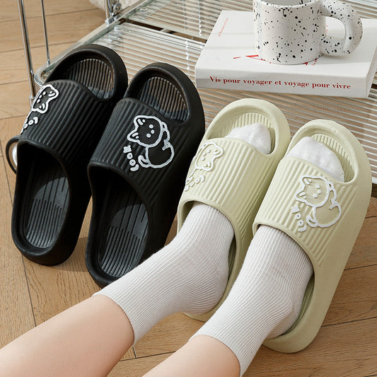 Women's Cute Cat Slippers | Thick Platform Non-Slip Summer Bath Slides Indoor & Outdoor UK