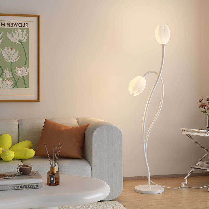 Floor Lamp By The Living Room Sofa For Ambient Lighting And Decorative Flair