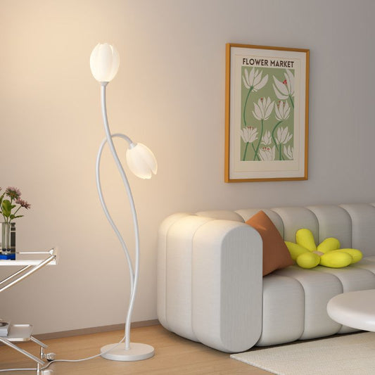 Floor Lamp By The Living Room Sofa For Ambient Lighting And Decorative Flair