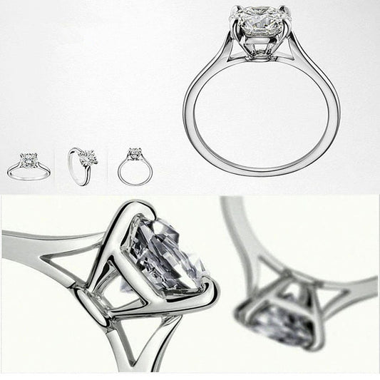 Four Prong Engagement Ring for Women – Elegant Solitaire Proposal Ring for Weddings & Anniversaries