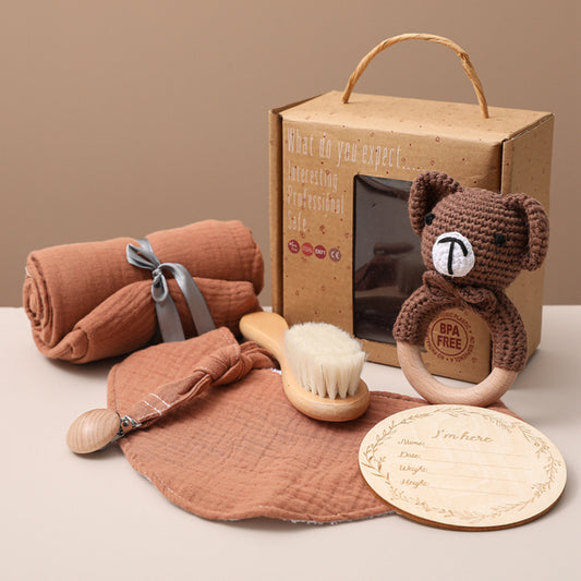 Bopoobo Baby Bath Toy Gift Set | Soft Swaddle Wrap, Bath Toys & Baby Milestone Gift Set UK