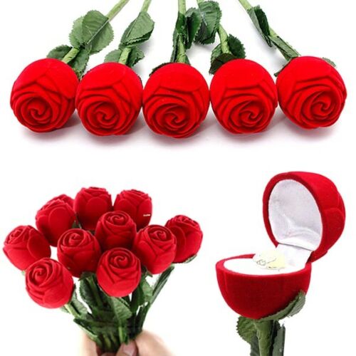 Romantic Red Rose Ring Gift Box – Luxury Rose Jewellery Box for Engagement, Proposal, Anniversary & Valentine's Gifts