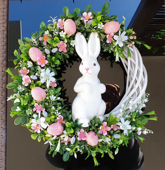 Easter Bunny Wreath Decoration – Cute Rabbit Door Hanging Wreath for Spring Home Décor, Gifts & Festive Display