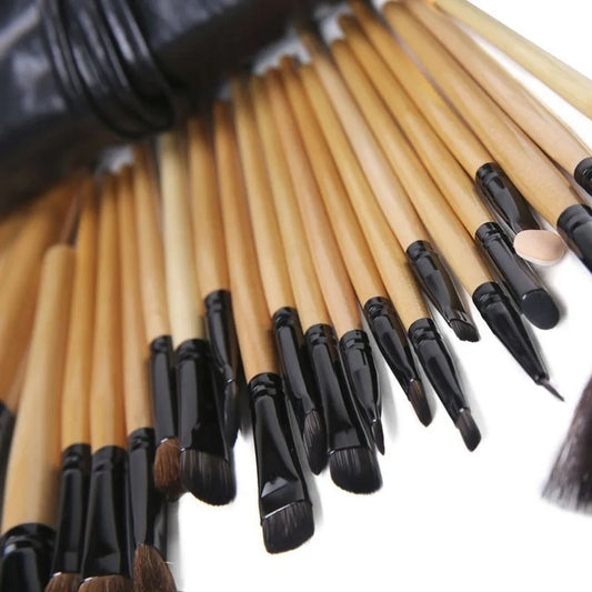 24-Piece Professional Makeup Brush Set with Storage Bag