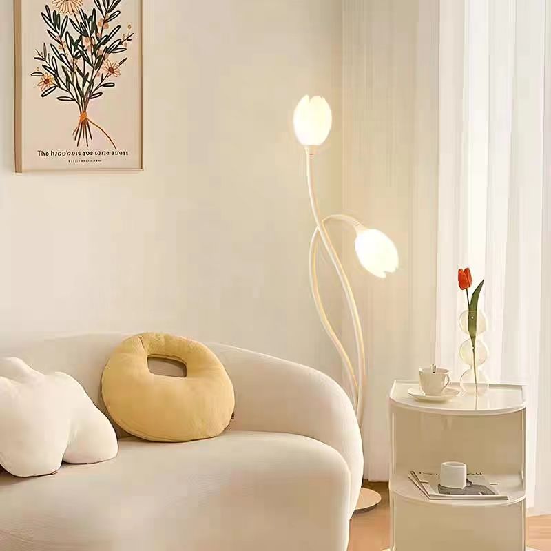Floor Lamp By The Living Room Sofa For Ambient Lighting And Decorative Flair