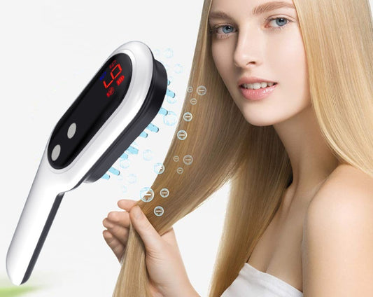 Electric LED Scalp Massager Comb – Rechargeable Hair & Head Massage Brush