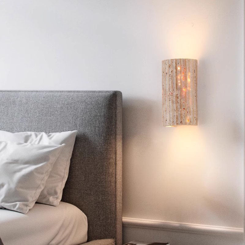 Striped Translucent Yellow Dong Stone Outdoor Wall Light Vintage Outdoor Ambient Lighting