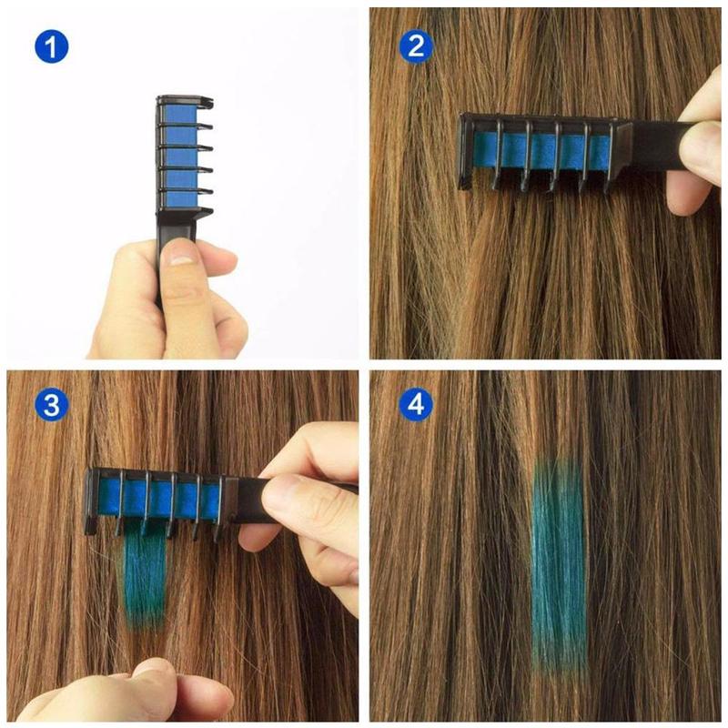 Temporary Mini Disposable Hair Color Mascara Crayon Chalk with Brush | Washable Instant Hair Dye for All Hair Types UK