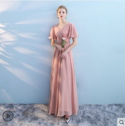 Host Dinner Bridesmaid Group Chiffon Bridesmaid Dress