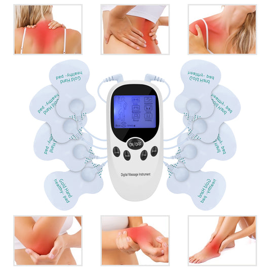 Digital TENS & EMS Muscle Stimulator – Dual Channel Electric Pulse Massager for Back, Neck, Shoulders & Legs