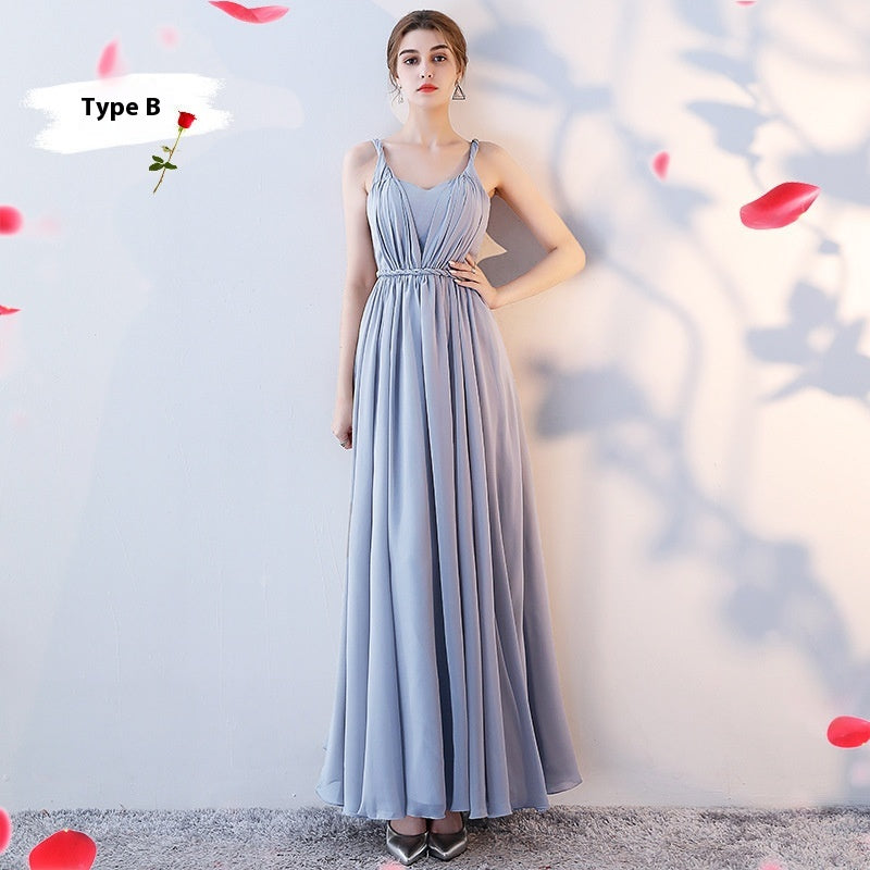 Host Dinner Bridesmaid Group Chiffon Bridesmaid Dress