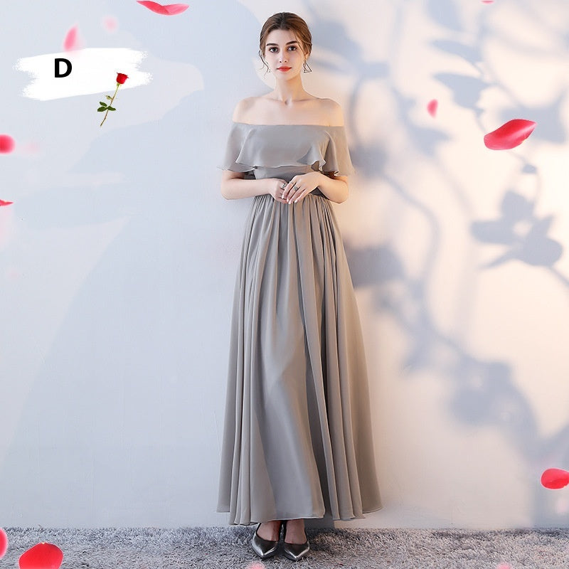Host Dinner Bridesmaid Group Chiffon Bridesmaid Dress