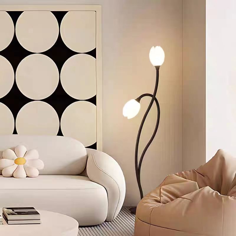 Floor Lamp By The Living Room Sofa For Ambient Lighting And Decorative Flair